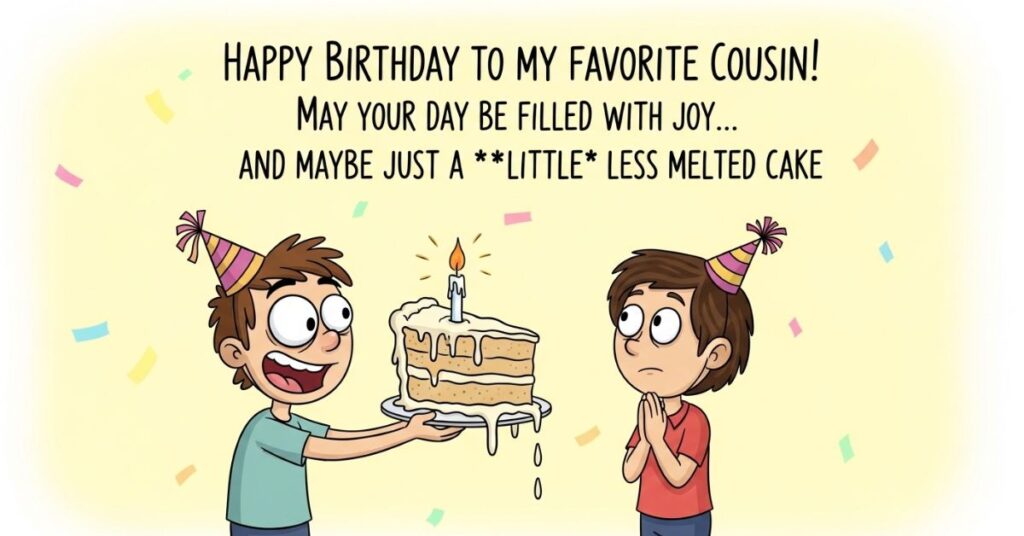 funny birthday wishes for cousin to bring a smile Funny Birthday Wishes for Cousin to Bring a Smile