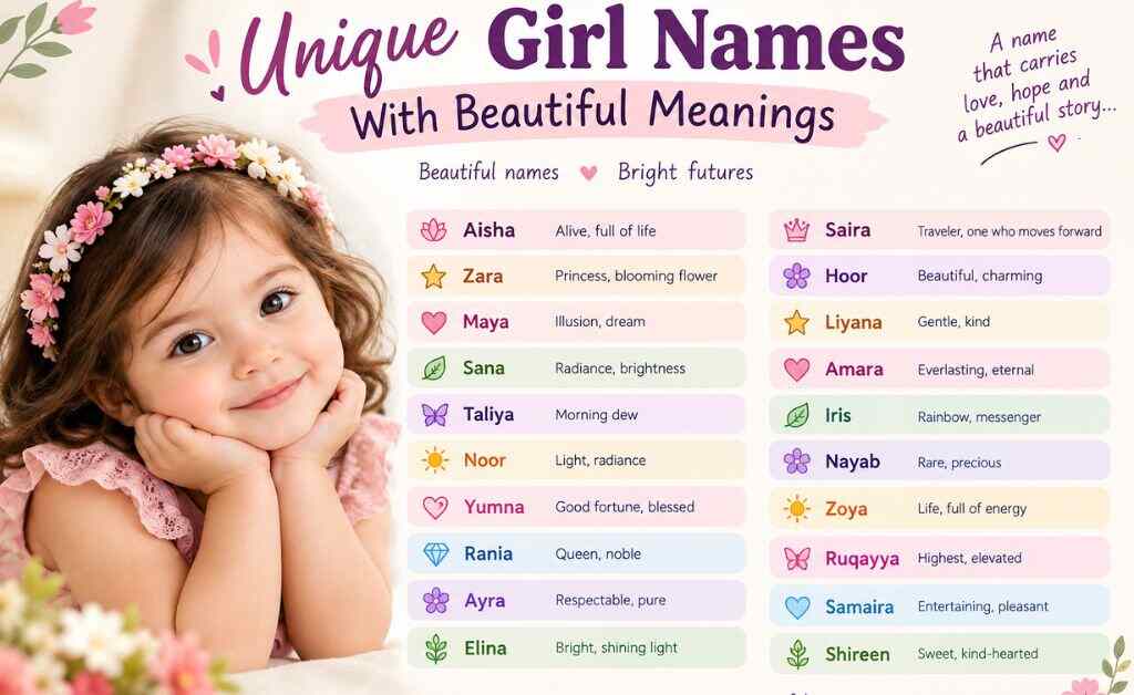 50 unique girl names with beautiful meaning 1 50+ Unique Girl Names With Beautiful Meanings